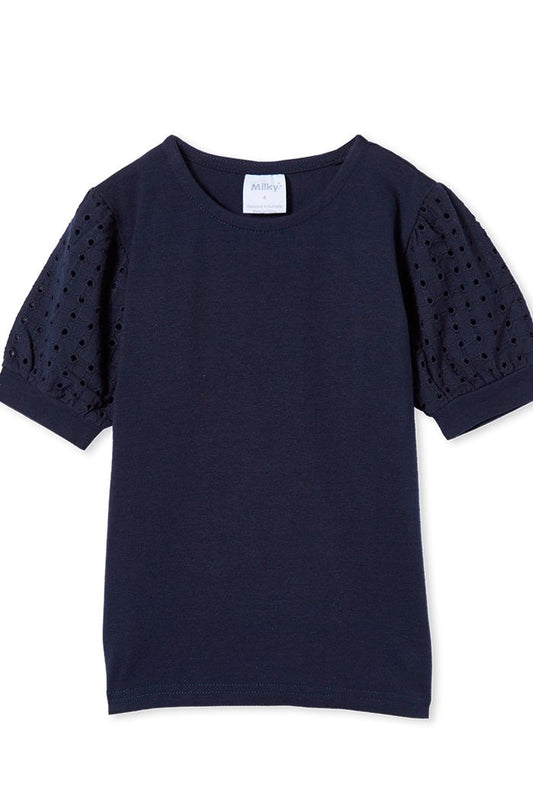 Navy Broderie Siv Tee