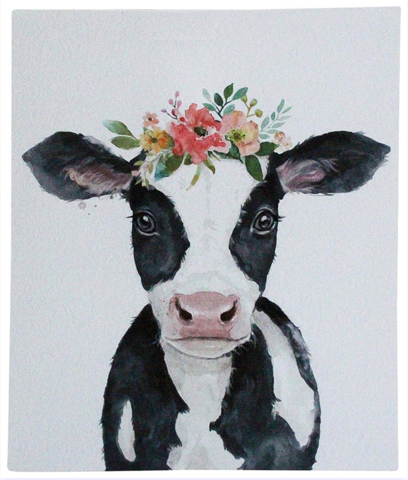 Wall Art Mini Cow Flowers