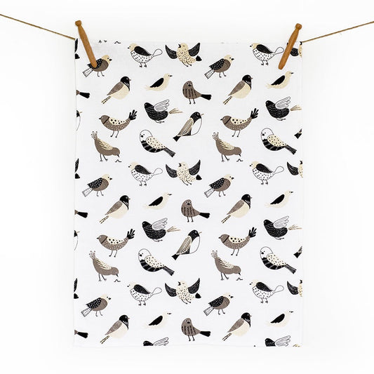 Bird Banter Linen/Cotton Blend Tea Towel
