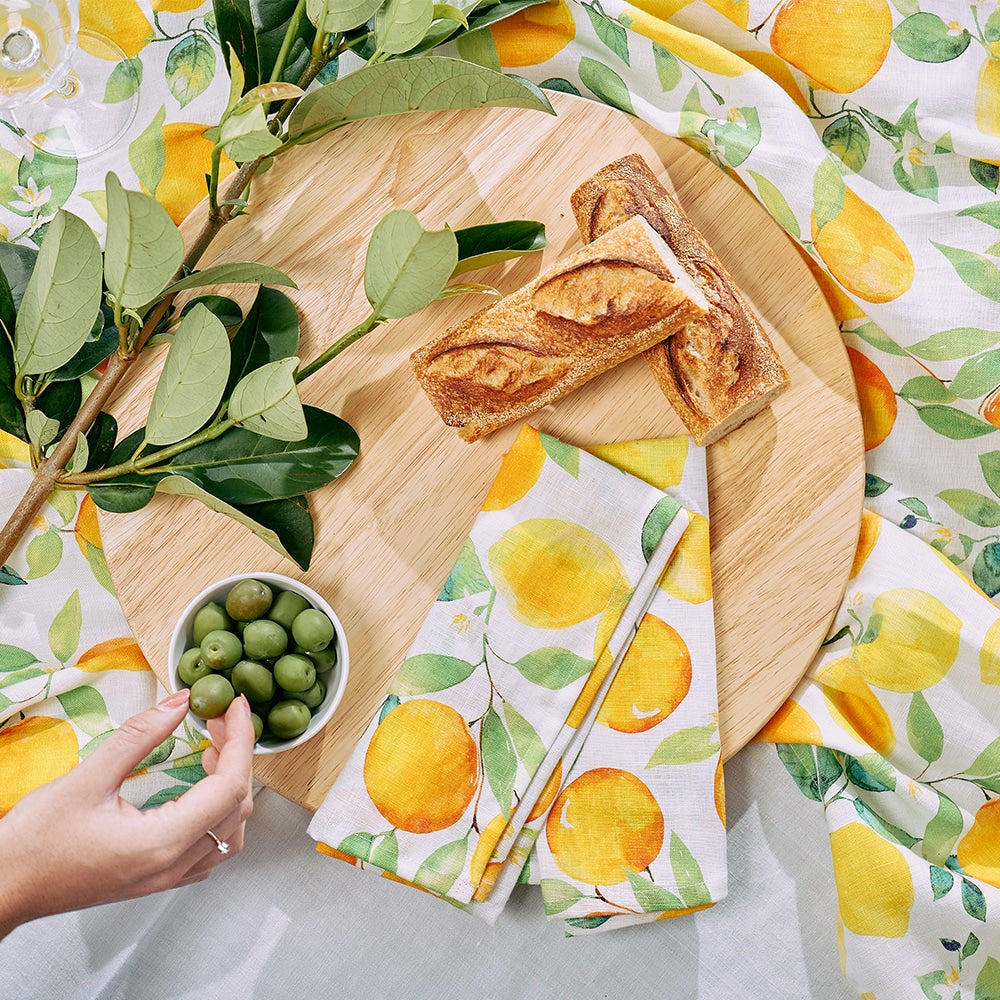 Linen Tablecloth (1387cm x 240cm) Amalfi Citrus