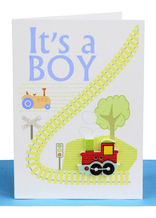 Its a Boy Train Lge Card