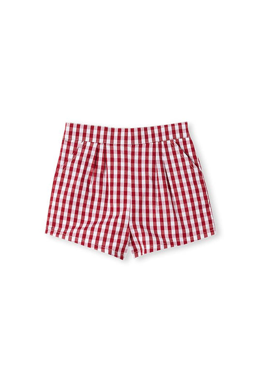 Check Shorts Red and White