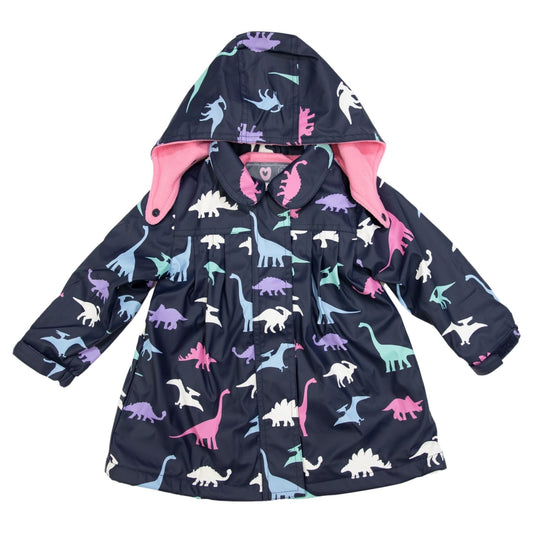 Dino Colour Changing Raincoat Navy