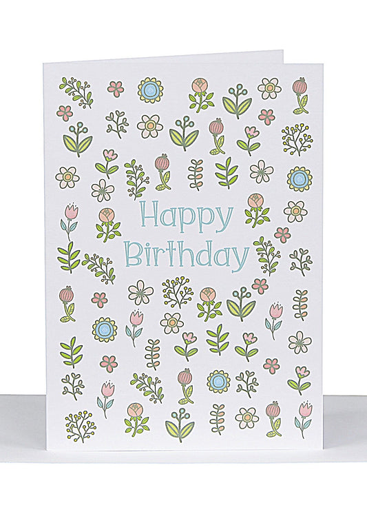 Happy Birthday Flowers Lge Card