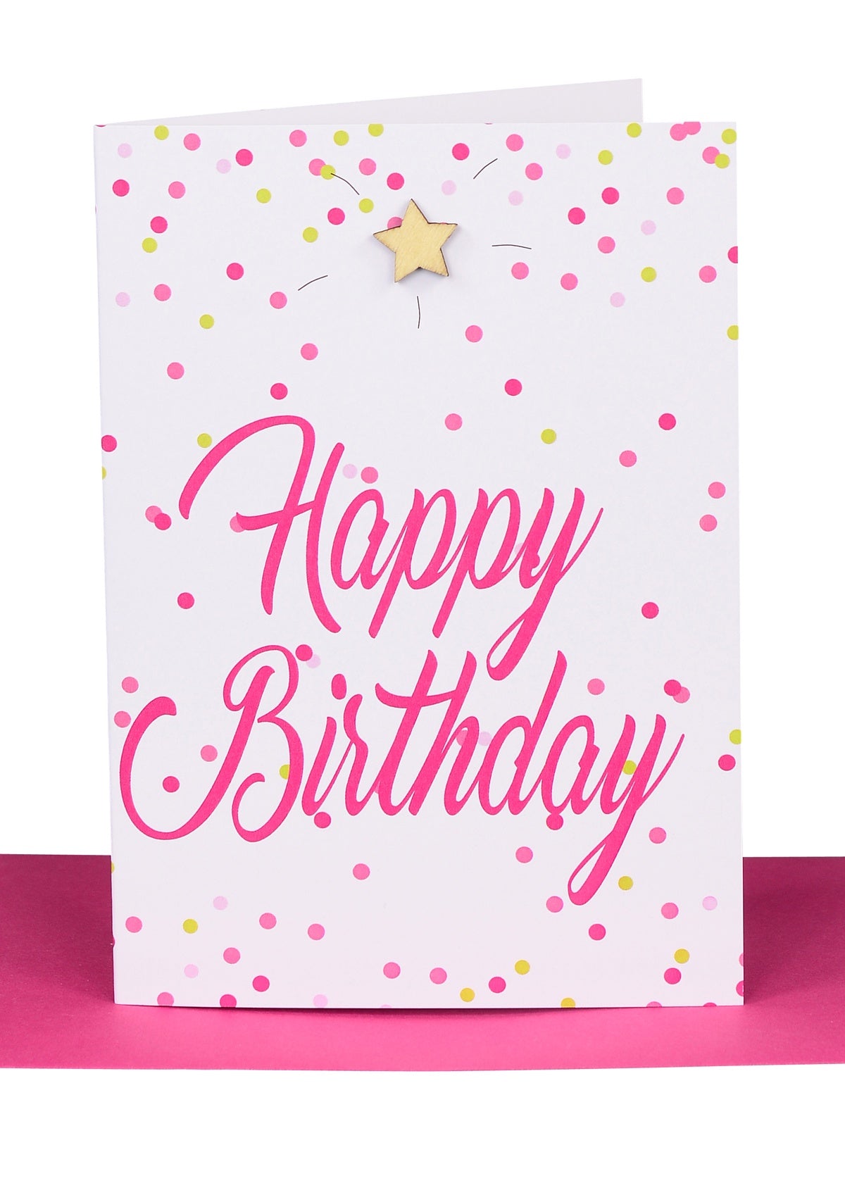 Happy Birthday Pink Confetti Lge Card