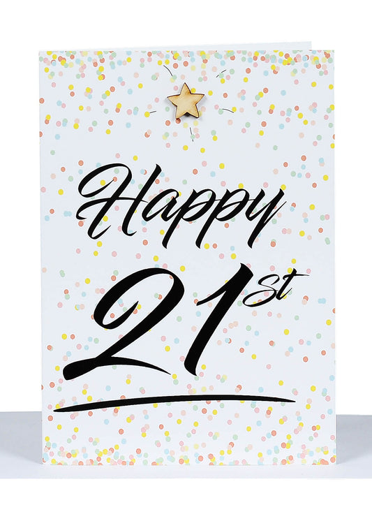 Happy 21st Confetti Lge Card