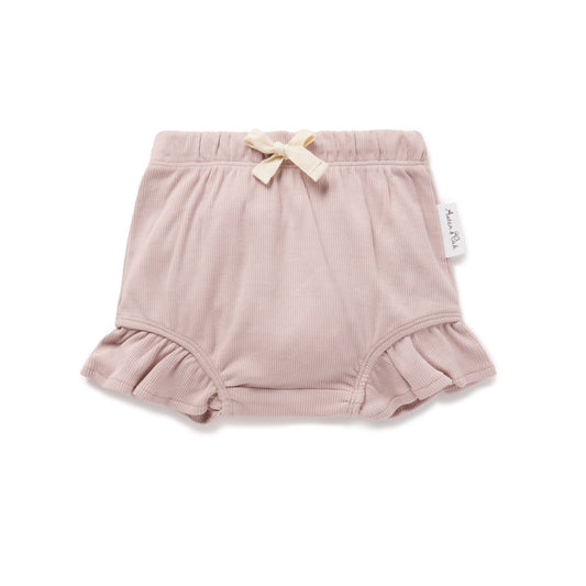 Mauve Rib Ruffle Bloomers