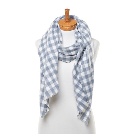 Small Gingham Scarf Blue