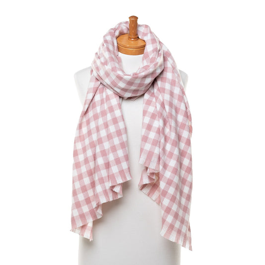 Small Gingham Scarf Pink