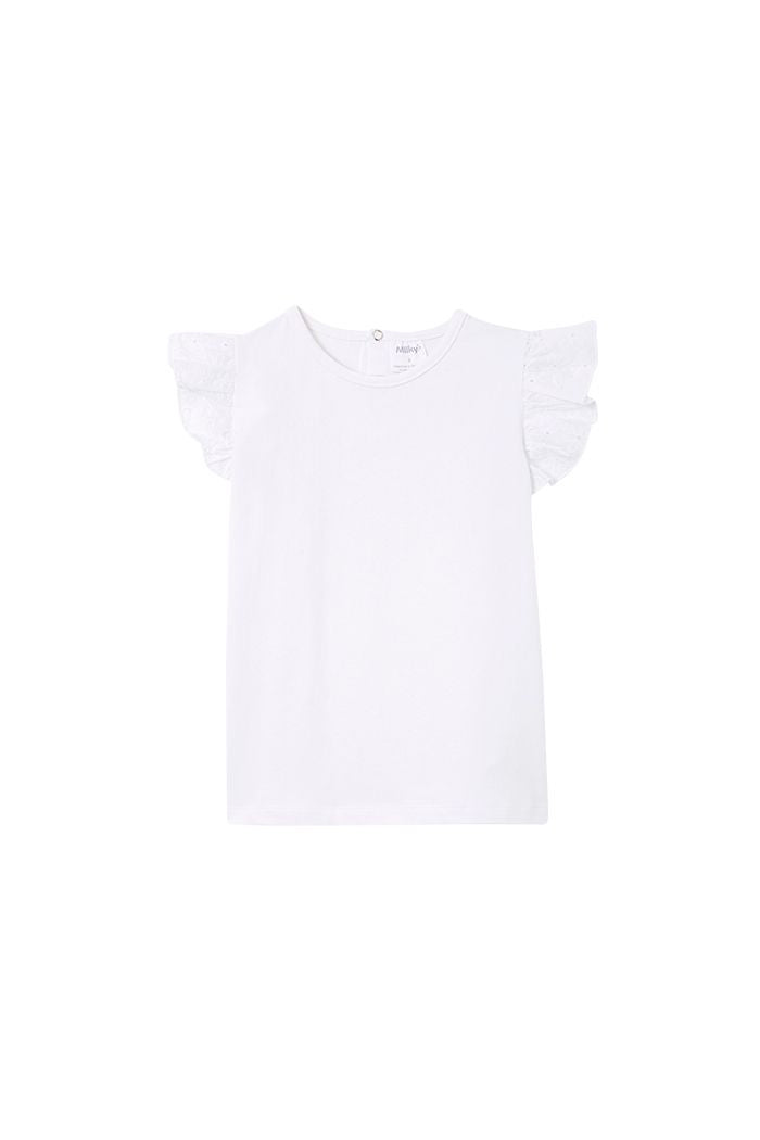 White Broderie Frill Tee.