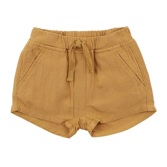 Mustard Linen Shorts