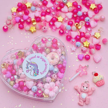 Pink Heart Bead Kit
