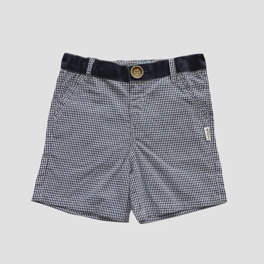 Boys Oscar Short Navy Gingham