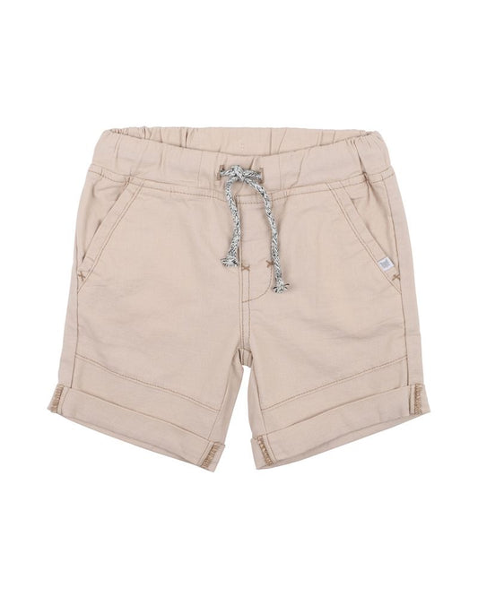 Almond Canvas Woven Shorts