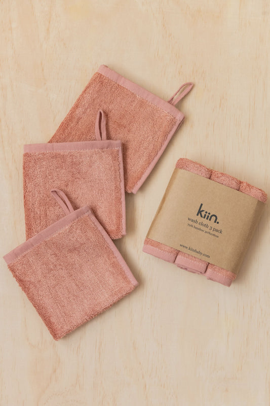 Wash Cloths 3pk Blush