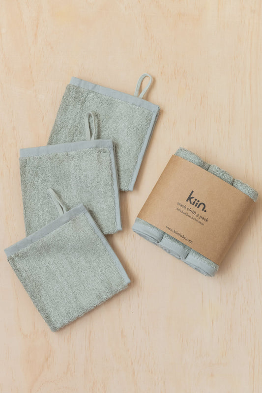 Wash Cloth 3pk Sage